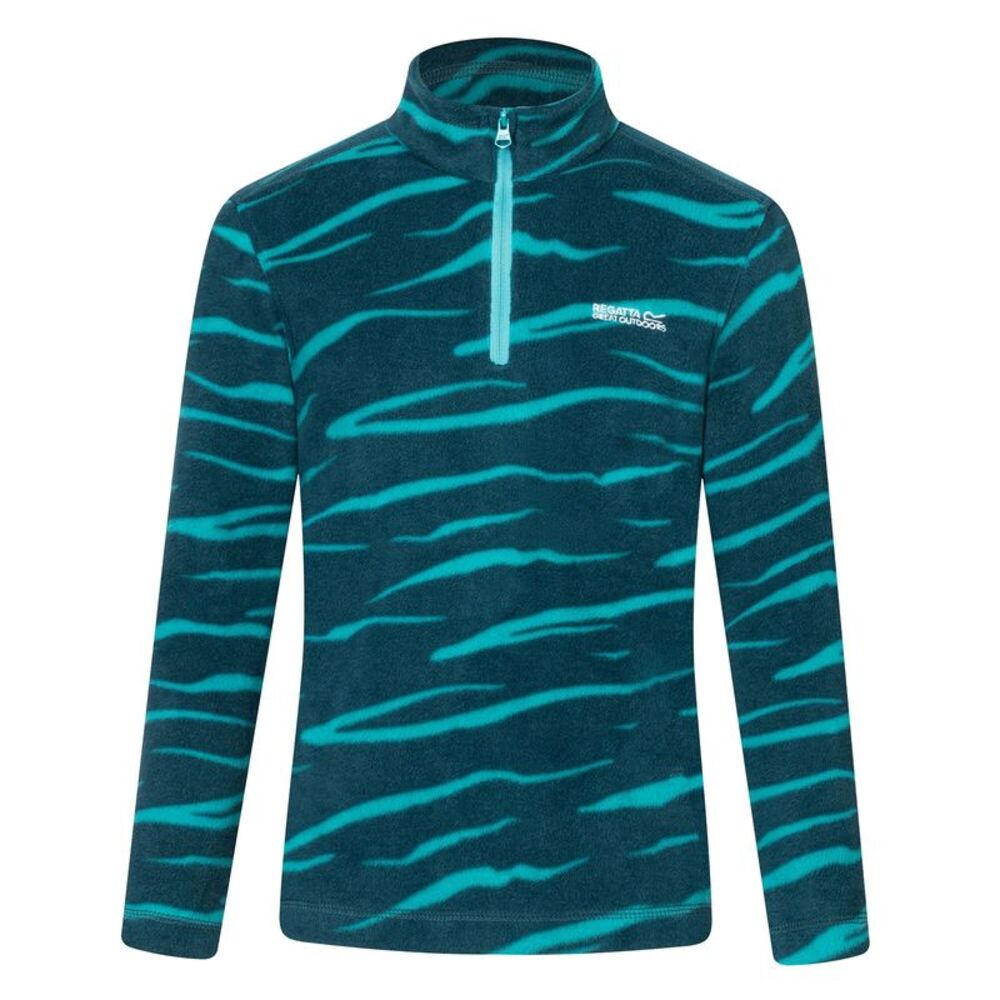 Regatta Childrens/Kids Hot Shot II Zebra Print Fleece Top / Mediterranea